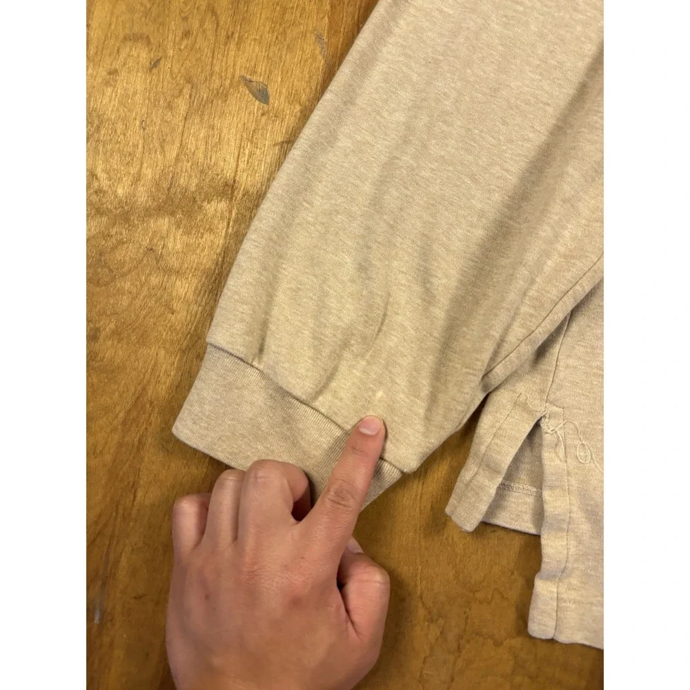 Polo Ralph Lauren Polo Shirt Men's‎ XL Tan Beige Long Sleeve Green Pony Preppy